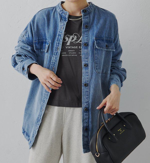  「リサイクルコットンシルケットフロッキープリントカットソー」|Tシャツ・カットソー|