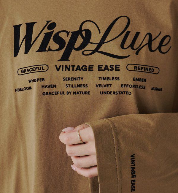  「リサイクルコットンシルケットフロッキープリントカットソー」|Tシャツ・カットソー|