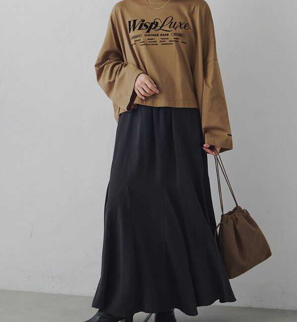  「リサイクルコットンシルケットフロッキープリントカットソー」|Tシャツ・カットソー|