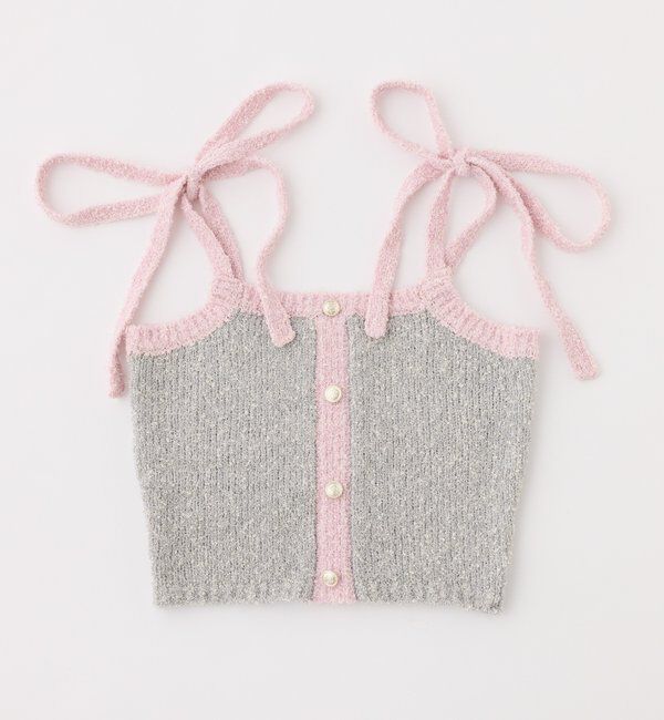  「【セットアップ可能】肩リボン配色ビスチェ」|ニット・セーター|