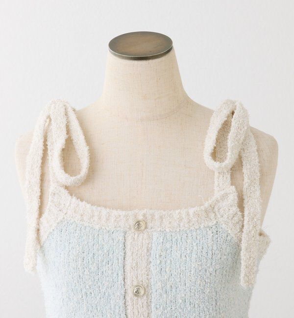  「【セットアップ可能】肩リボン配色ビスチェ」|ニット・セーター|