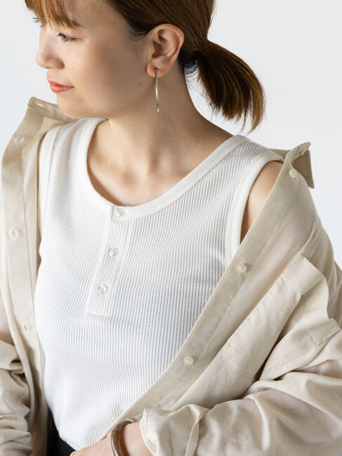 Lugnoncure「ワッフルヘンリータンクトップ」|タンクトップ|オフホワイト
