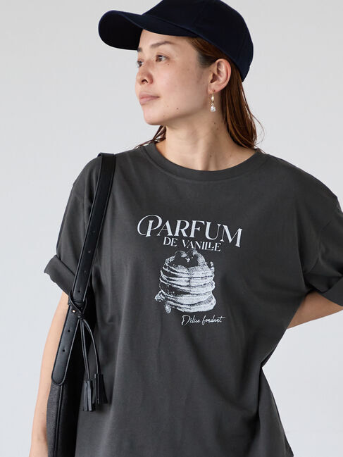 Lugnoncure「パンケーキモチーフTシャツ」|Tシャツ・カットソー|チャコールグレー