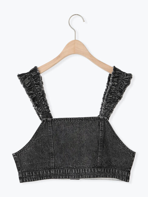 Samansa Mos2「デニム/ツイルマルチWAYフリルビスチェ」|ダウンベスト・ベスト|