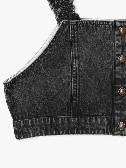 Samansa Mos2「デニム/ツイルマルチWAYフリルビスチェ」|ダウンベスト・ベスト|