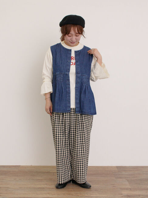 Samansa Mos2「袖口フリルメロウロゴプリントロンT」|Tシャツ・カットソー|