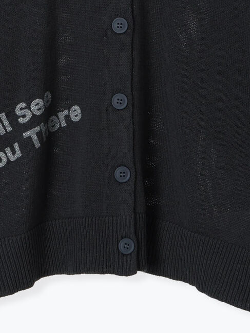 Samansa Mos2「ランダムロゴプリント前後2WAYニット」|カーディガン|