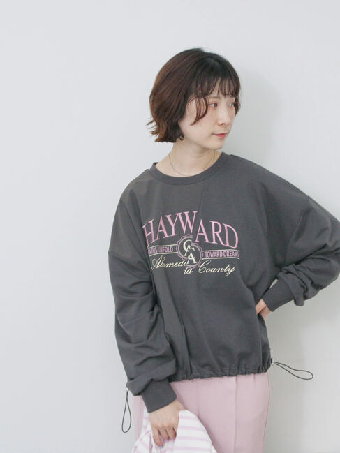 Samansa Mos2 blue「異素材切替リメイク風プルオーバー」|Tシャツ・カットソー|