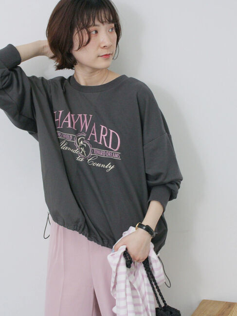 Samansa Mos2 blue「異素材切替リメイク風プルオーバー」|Tシャツ・カットソー|