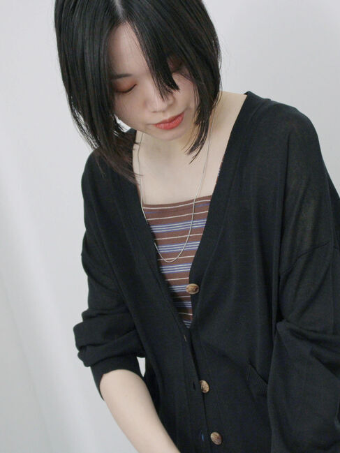 Samansa Mos2 blue「マルチボーダータンク」|Tシャツ・カットソー|