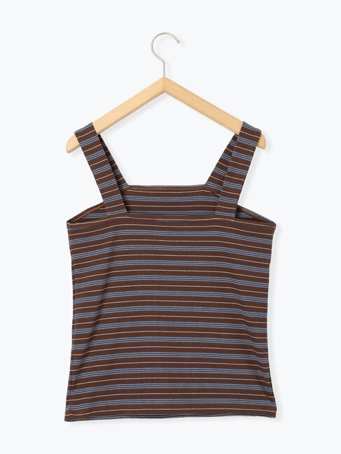 Samansa Mos2 blue「マルチボーダータンク」|Tシャツ・カットソー|