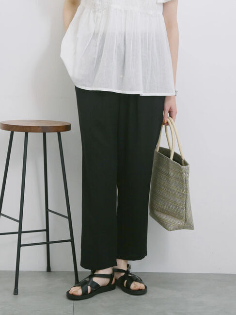 Samansa Mos2 blue「【接触冷感】マルチスタイルイージーパンツ」|その他|ブラック