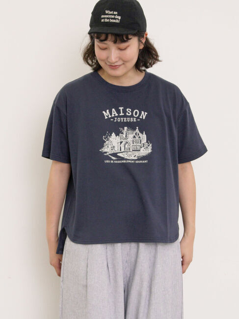 Samansa Mos2「建物プリントTシャツ」|Tシャツ・カットソー|