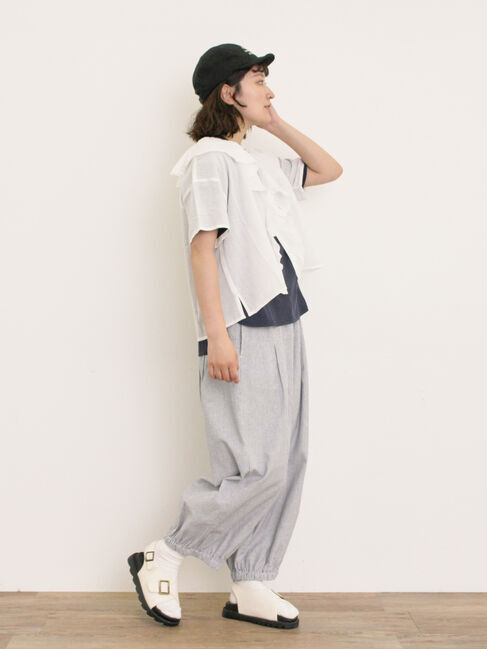 Samansa Mos2「建物プリントTシャツ」|Tシャツ・カットソー|