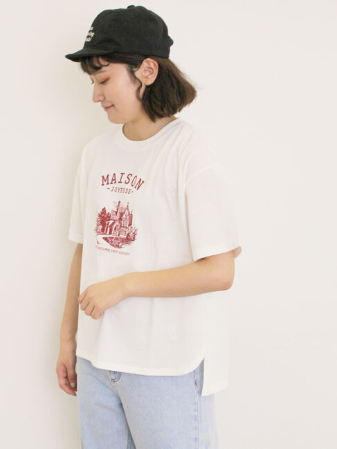 Samansa Mos2「建物プリントTシャツ」|Tシャツ・カットソー|