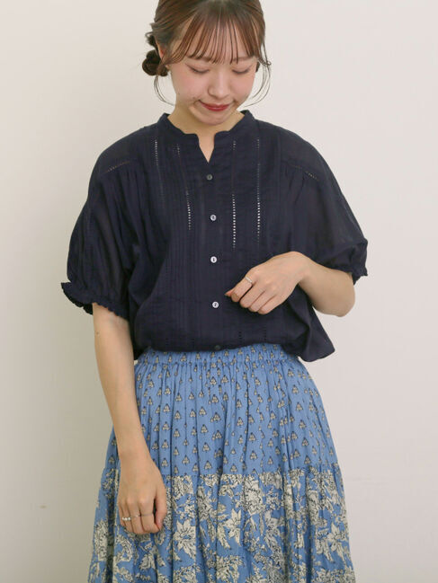 Samansa Mos2「インドピンタック+はしごレースブラウス」|シャツ・ブラウス|