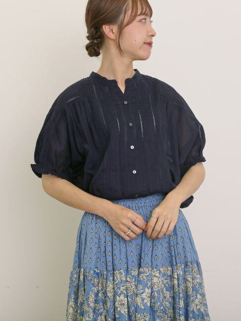 Samansa Mos2「インドピンタック+はしごレースブラウス」|シャツ・ブラウス|