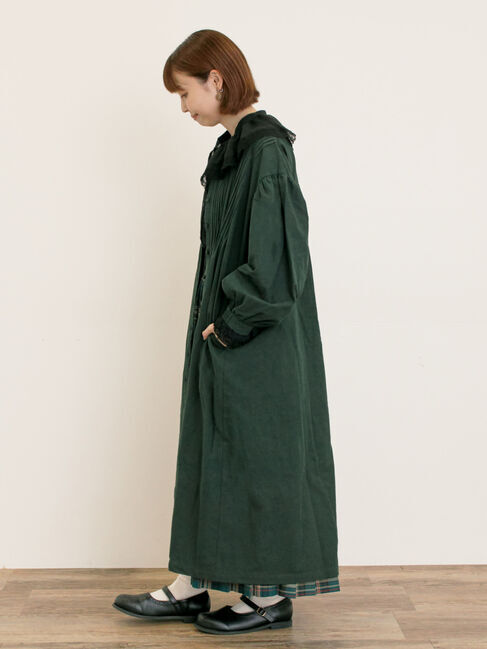 Samansa Mos2「【S/Mサイズ】綿麻/デニムピンタックワンピース」|ワンピース|