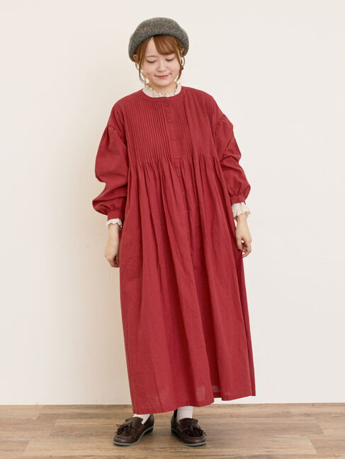 Samansa Mos2「【S/Mサイズ】綿麻/デニムピンタックワンピース」|ワンピース|