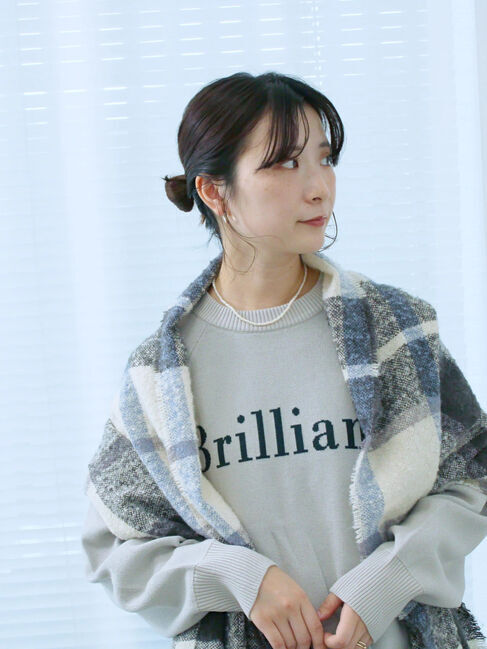 Samansa Mos2 blue「ブークレチェックマフラー」|その他|