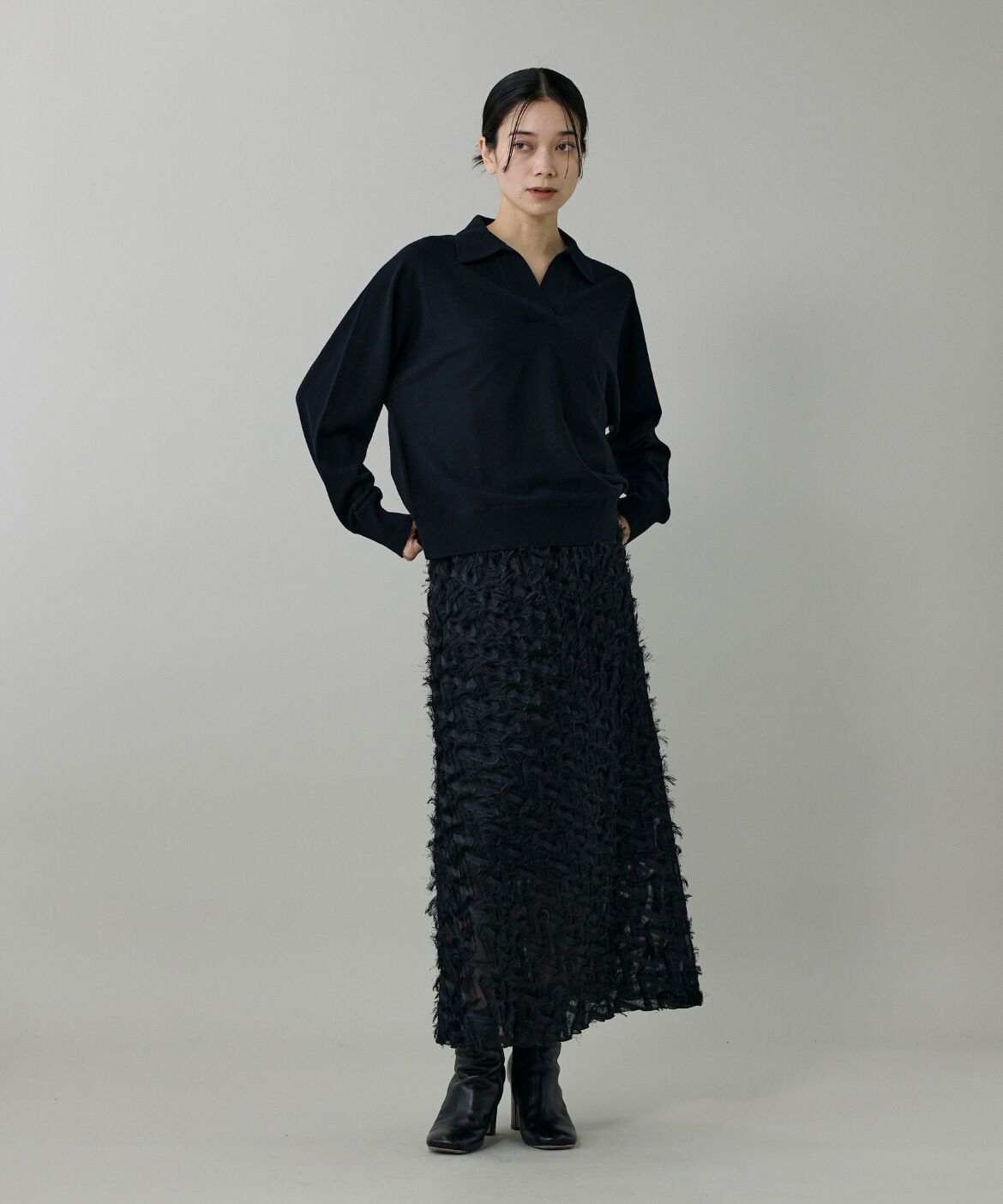 INED「ジャガードスカート」|フレア|