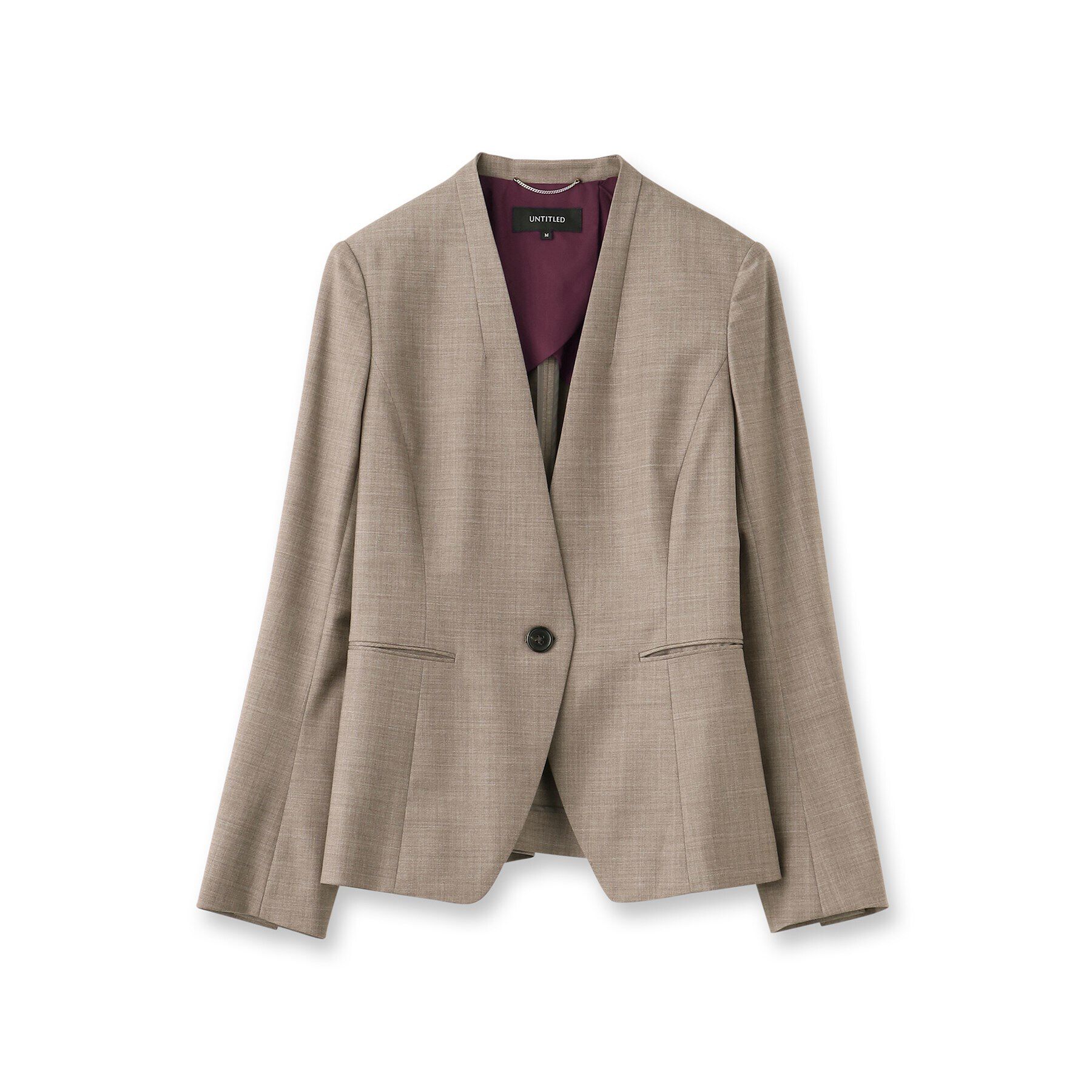 UNTITLED「【通勤スーツ/日本製】ウーステッド カラーレスジャケット」|ノーカラージャケット|