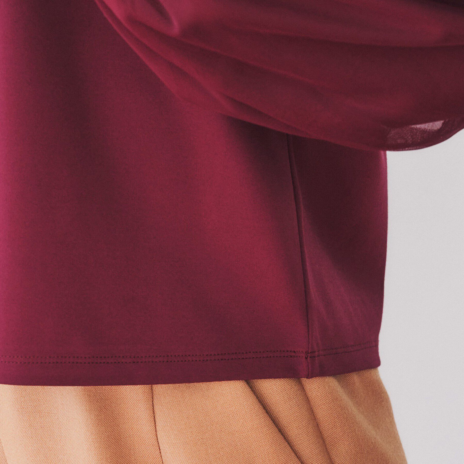 UNTITLED「【洗える/すっきり丈/きれいめ】ストレッチポンチ袖チュールカットソー」|Tシャツ・カットソー|