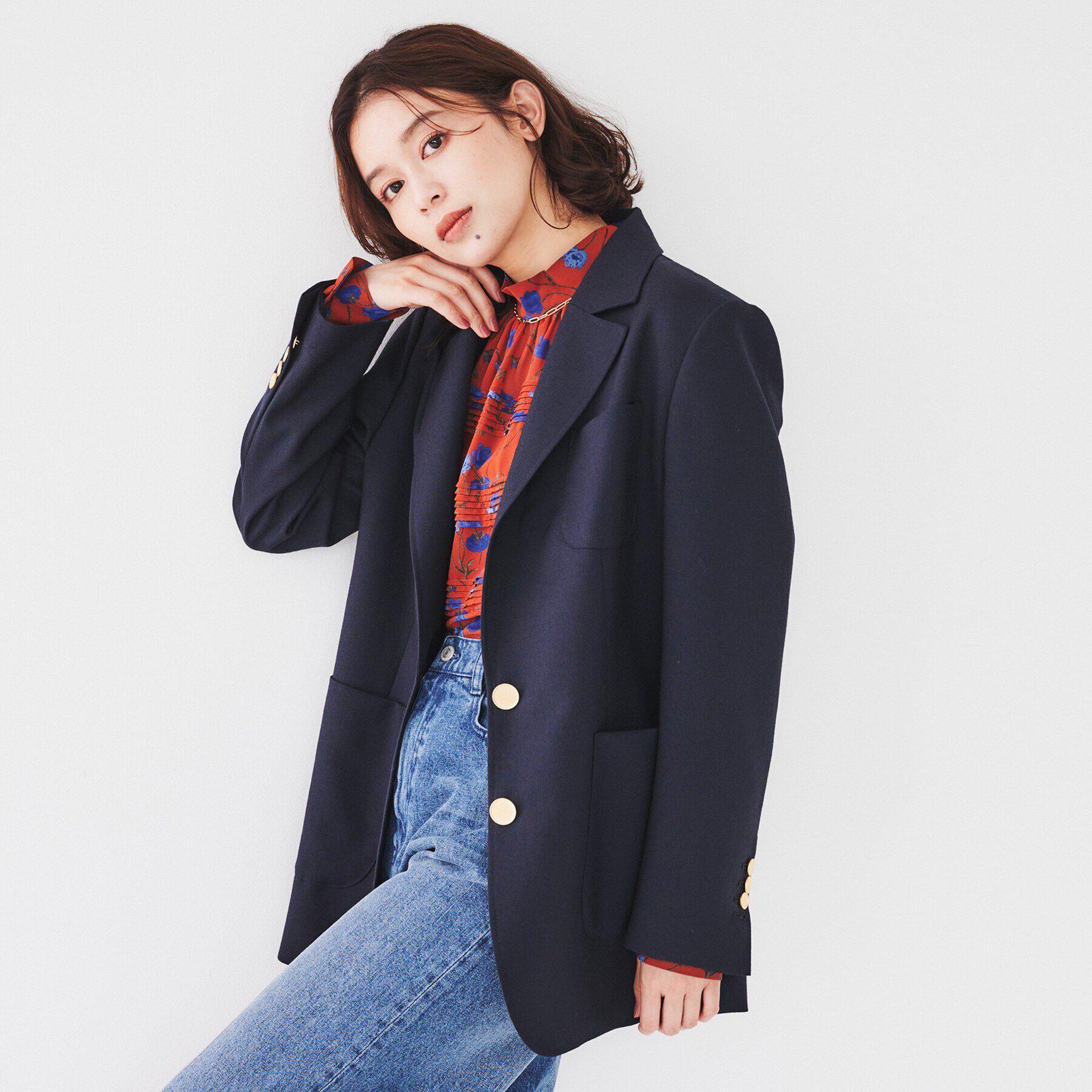 UNTITLED「【紺ブレ/セットアップ可能/テーラード】オックスブレザー」|テーラードジャケット|