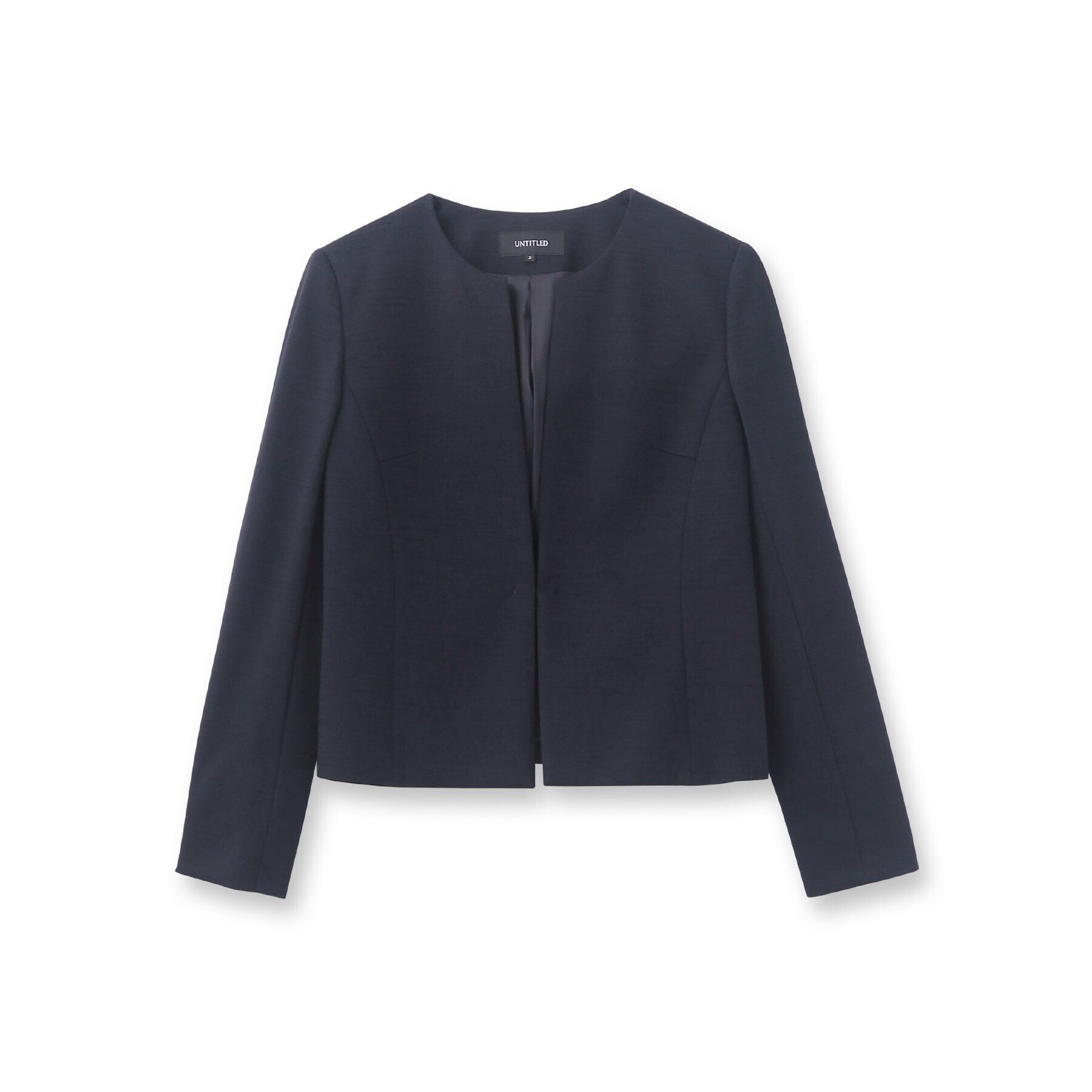 UNTITLED「【通勤スーツ】ウール混ジャージ ノーカラージャケット」|ノーカラージャケット|