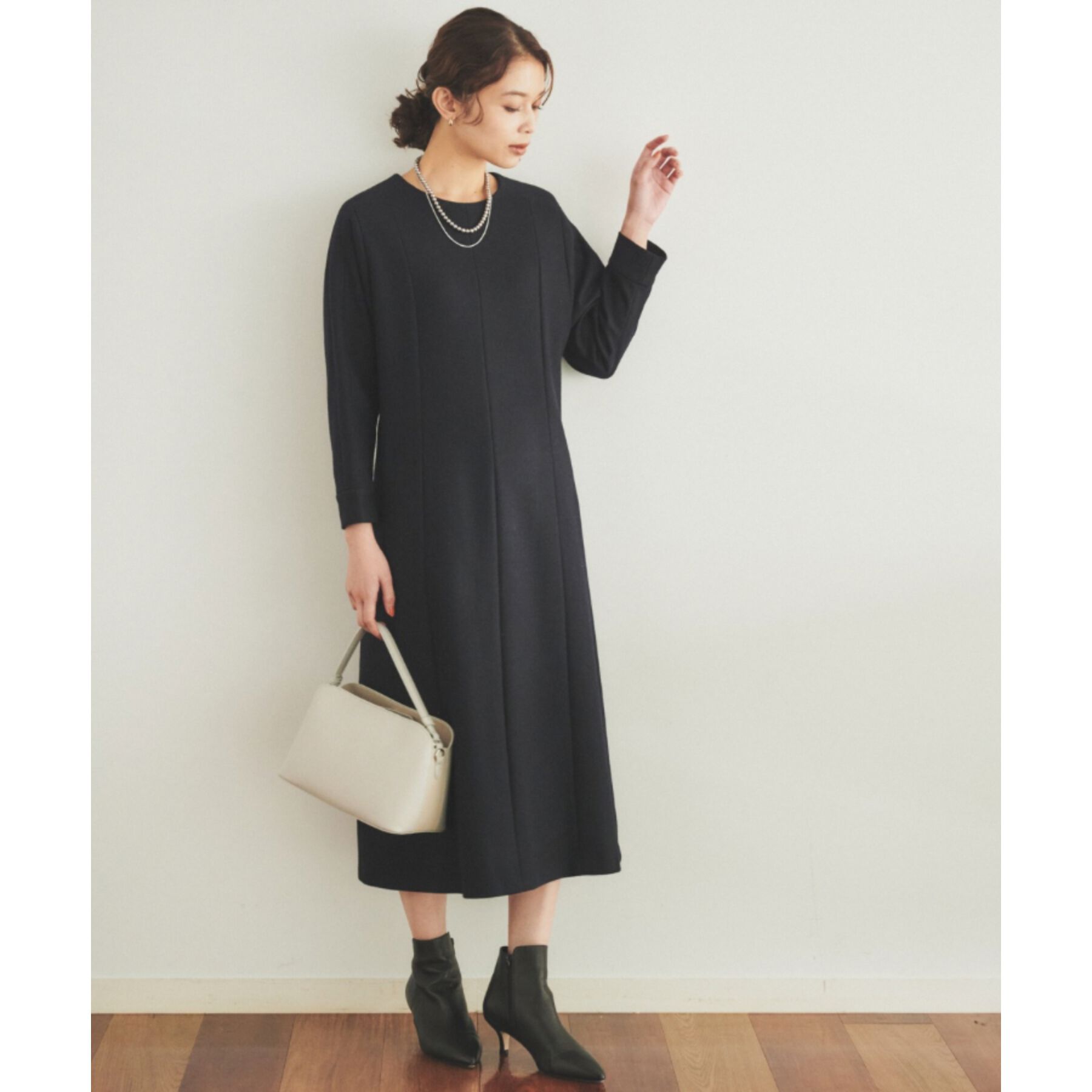 UNTITLED「【日本製/きれい目/ベルト付】ミルドジャージワンピース」|ワンピース|