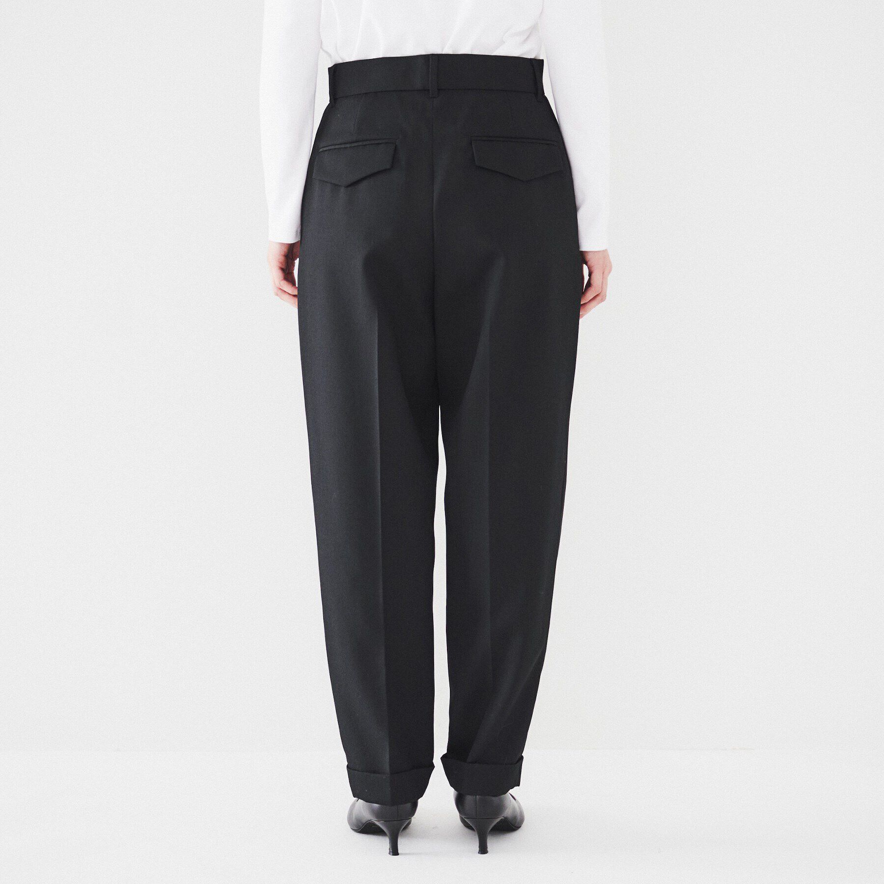 UNTITLED「【腰周りゆったり/ハイウエスト】ウールツイルパンツ」|その他|