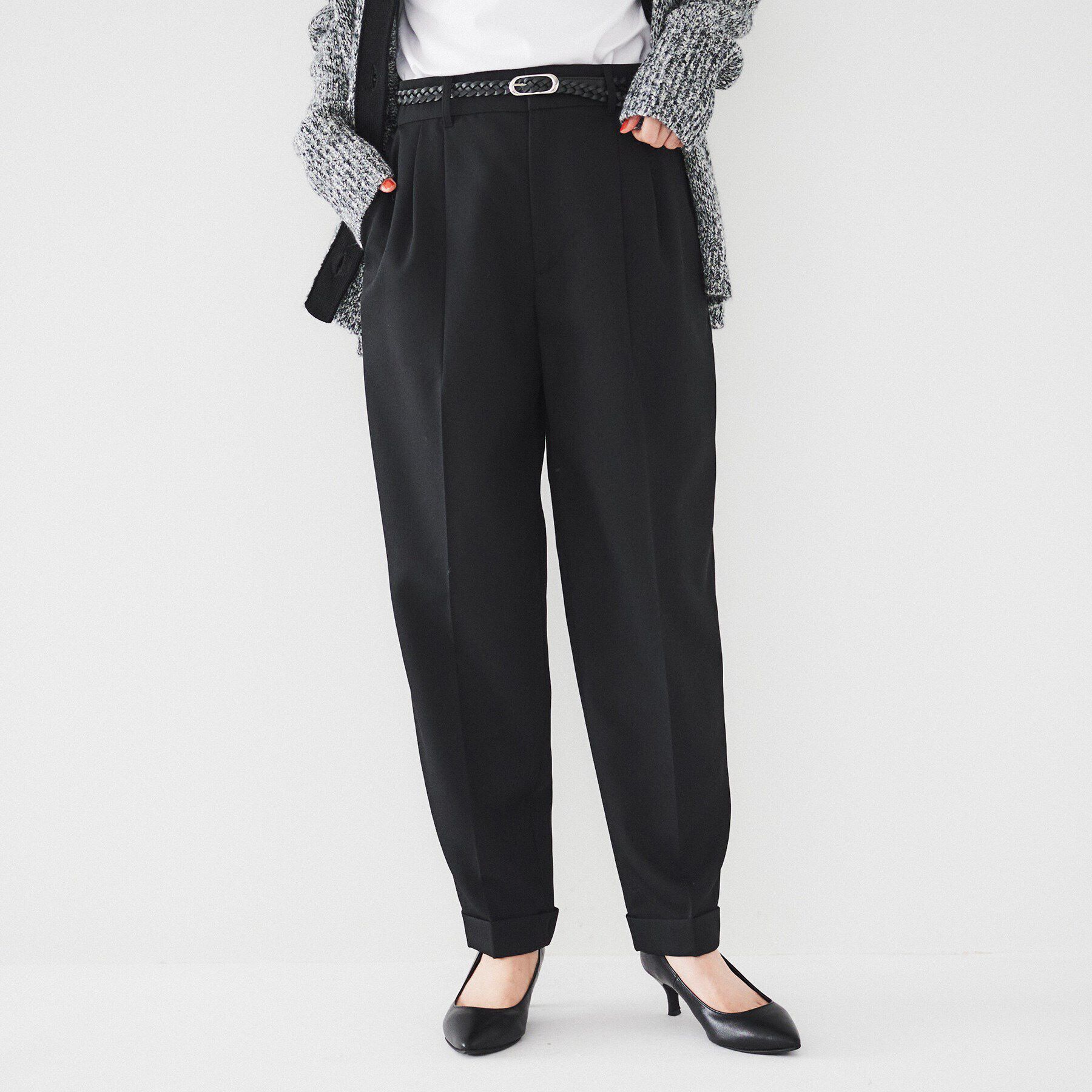 UNTITLED「【腰周りゆったり/ハイウエスト】ウールツイルパンツ」|その他|