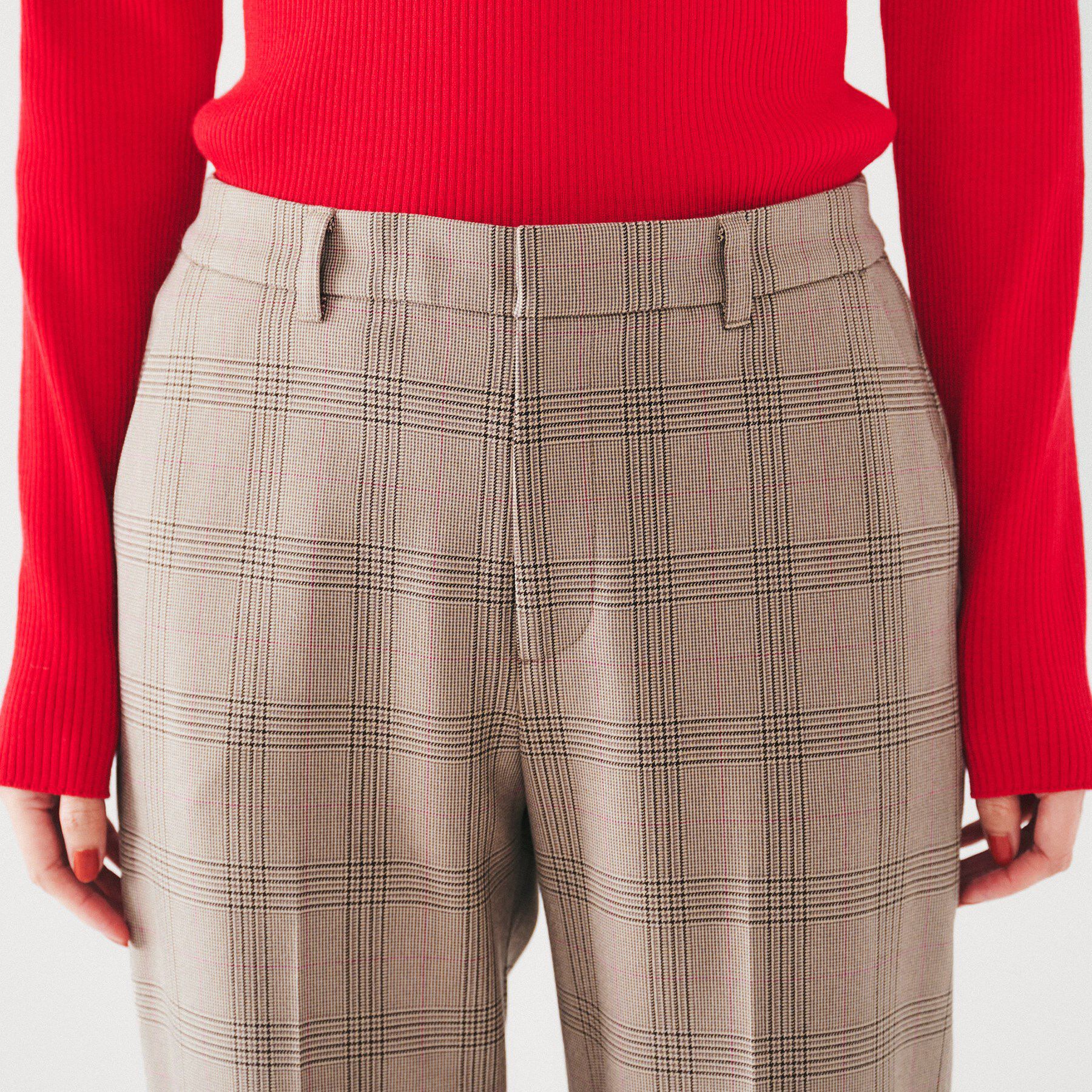 UNTITLED「【裏起毛/後ろウエストゴム/日本製】タックなしテーパードパンツ」|その他|