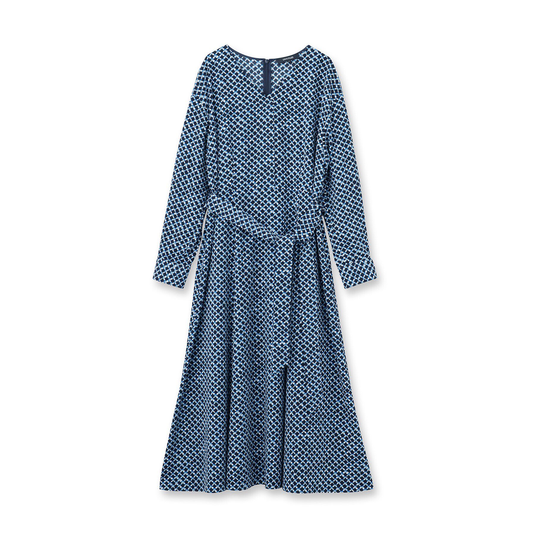 UNTITLED「【きれいめ／オフィス】スクエアジオメトリック柄ワンピース」|ワンピース|