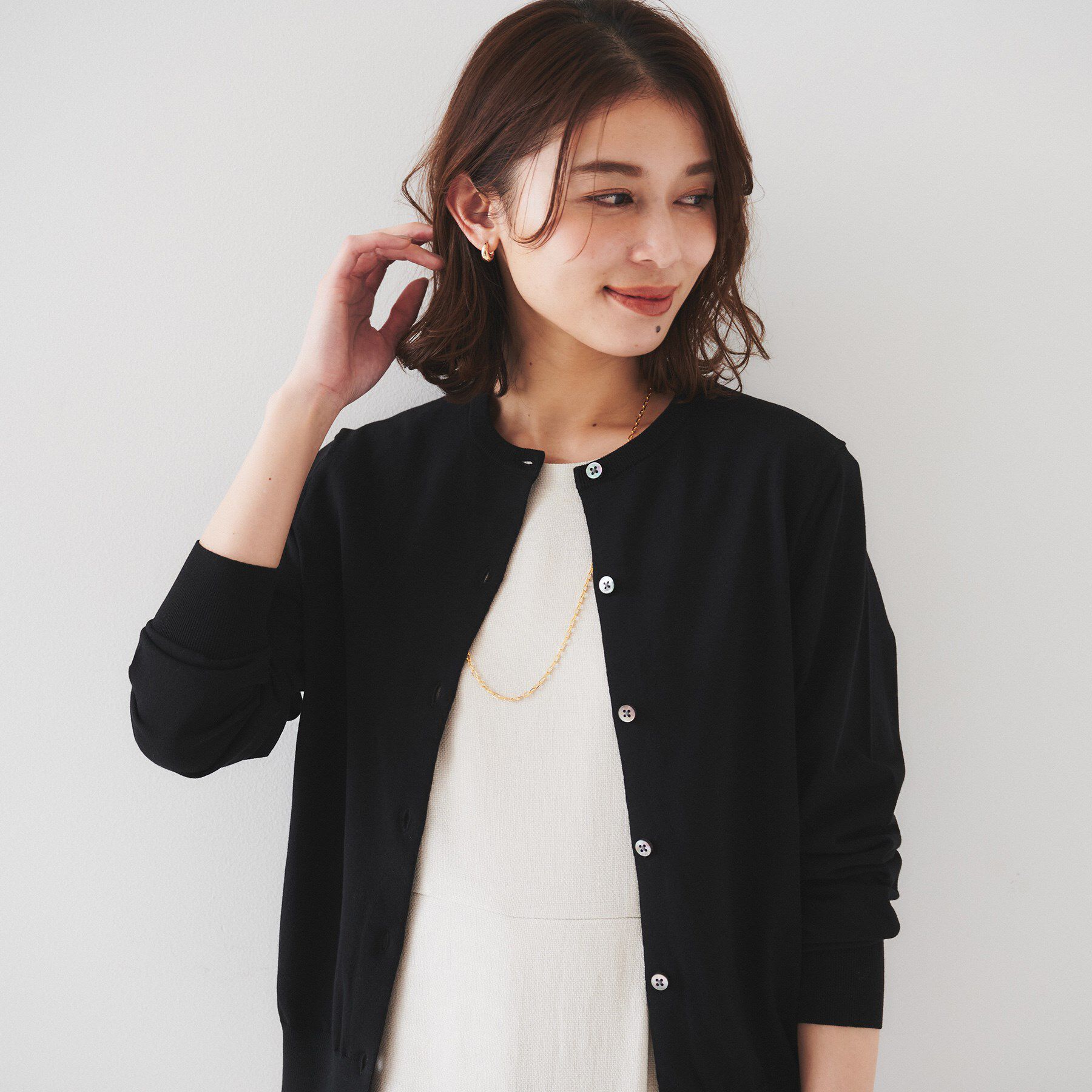 UNTITLED「【11色展開/コットン100/アンサンブル可能】クルーカーディガン」|カーディガン|