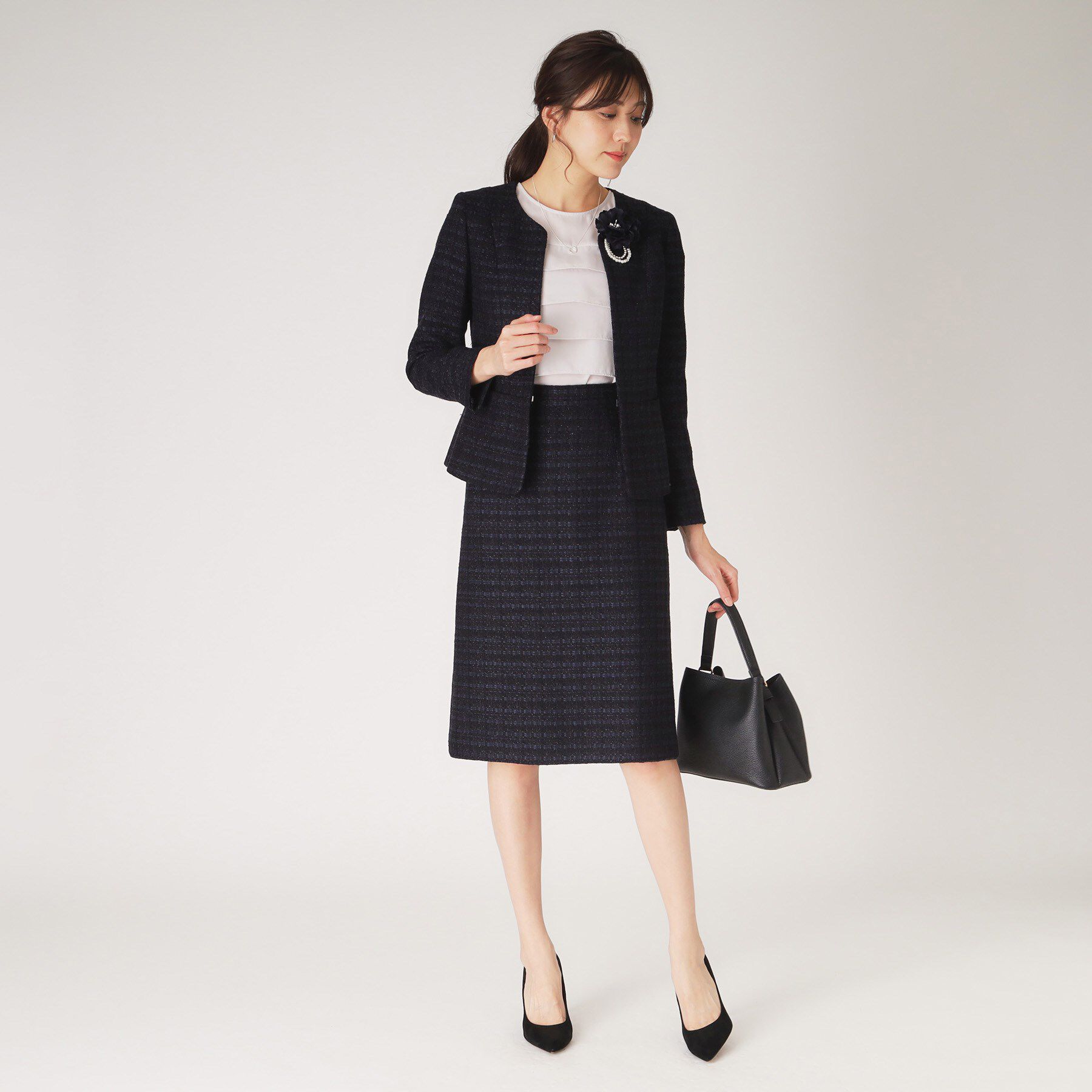 COUP DE CHANCE「【日本製】ファンシーツィードジャケット」|ノーカラージャケット|