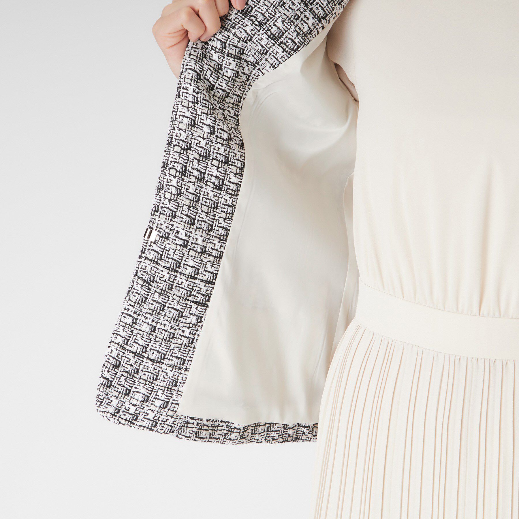 COUP DE CHANCE「【日本製】ファンシーツィードジャケット」|ノーカラージャケット|