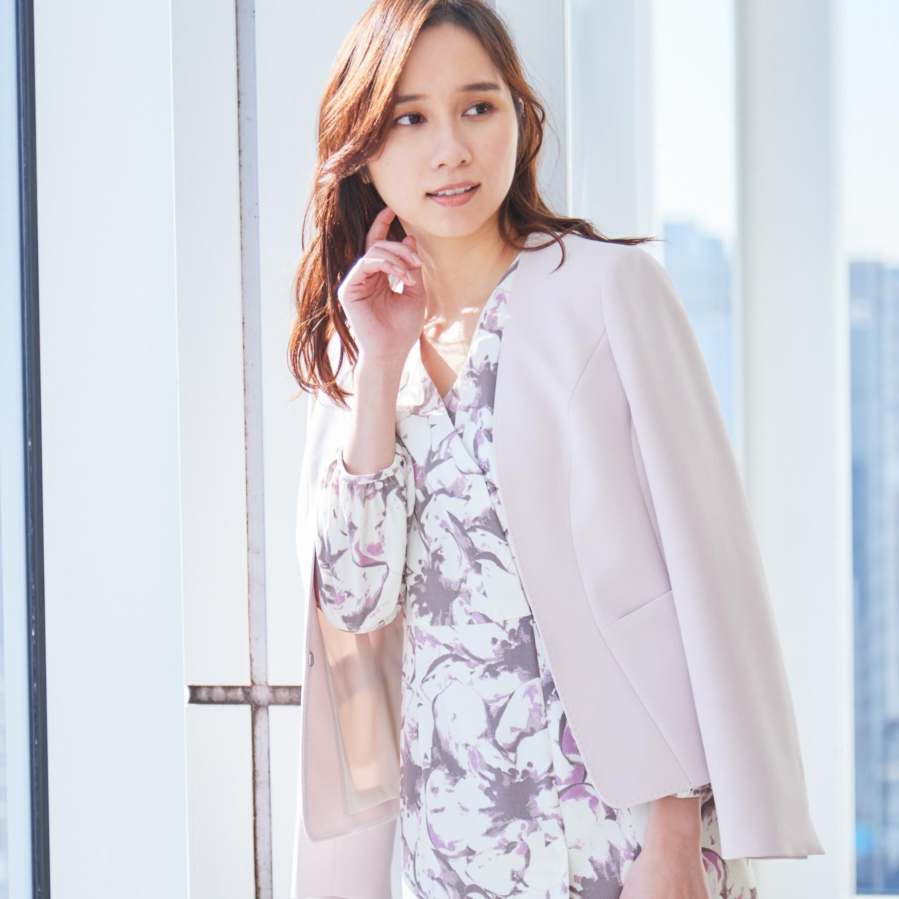 COUP DE CHANCE「【洗える／日本製】カラーレスジャケット」|ノーカラージャケット|