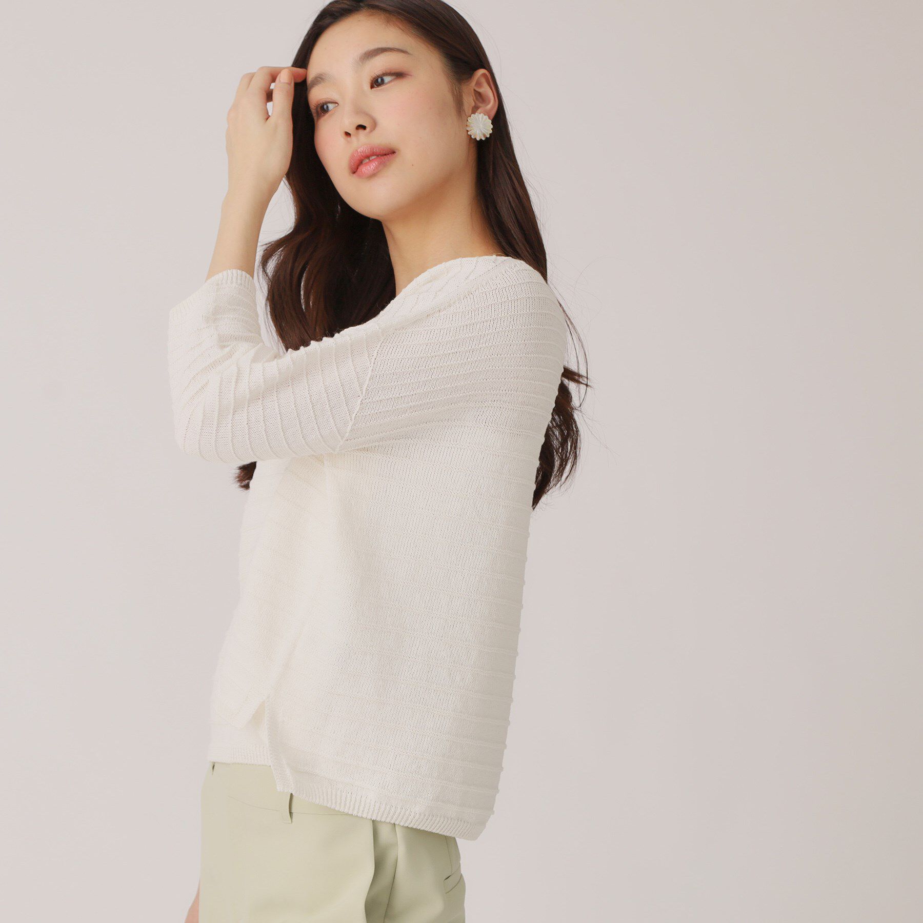 COUP DE CHANCE「【洗える／日本製】ざっくり編み柄ニットトップス」|ニット・セーター|