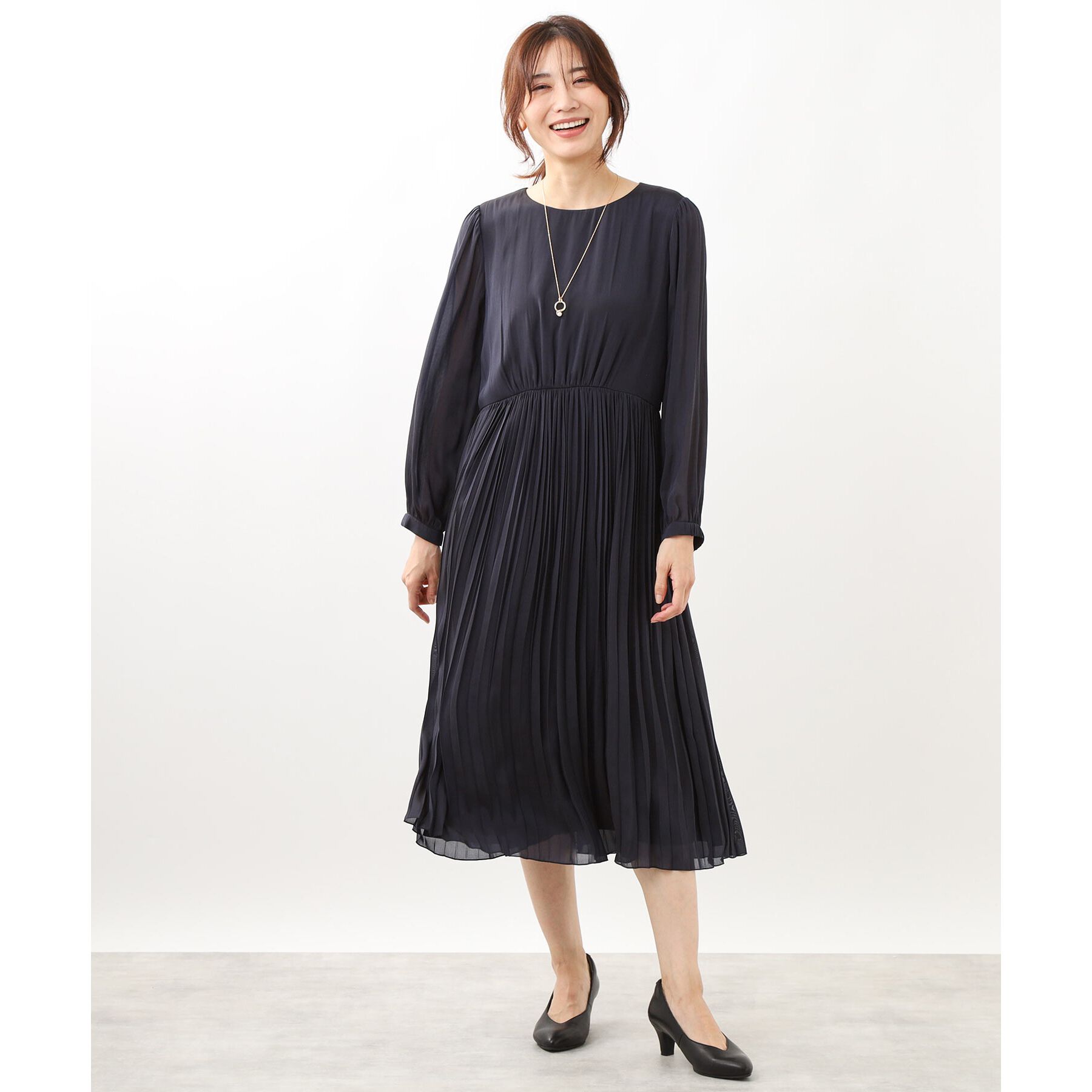 Reflect「【手洗い可】フィットアンドフレアワンピース」|ワンピース|