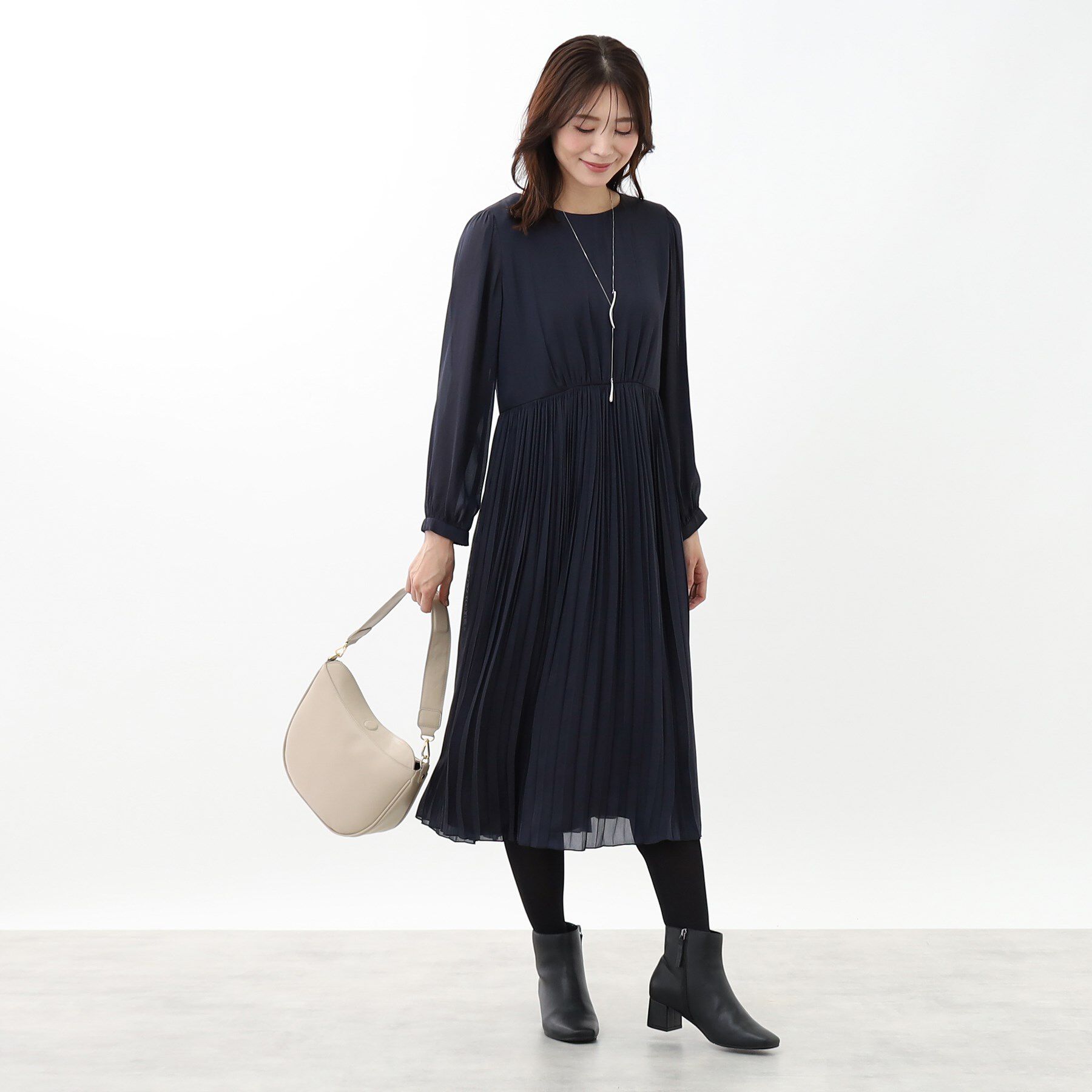 Reflect「【手洗い可】フィットアンドフレアワンピース」|ワンピース|