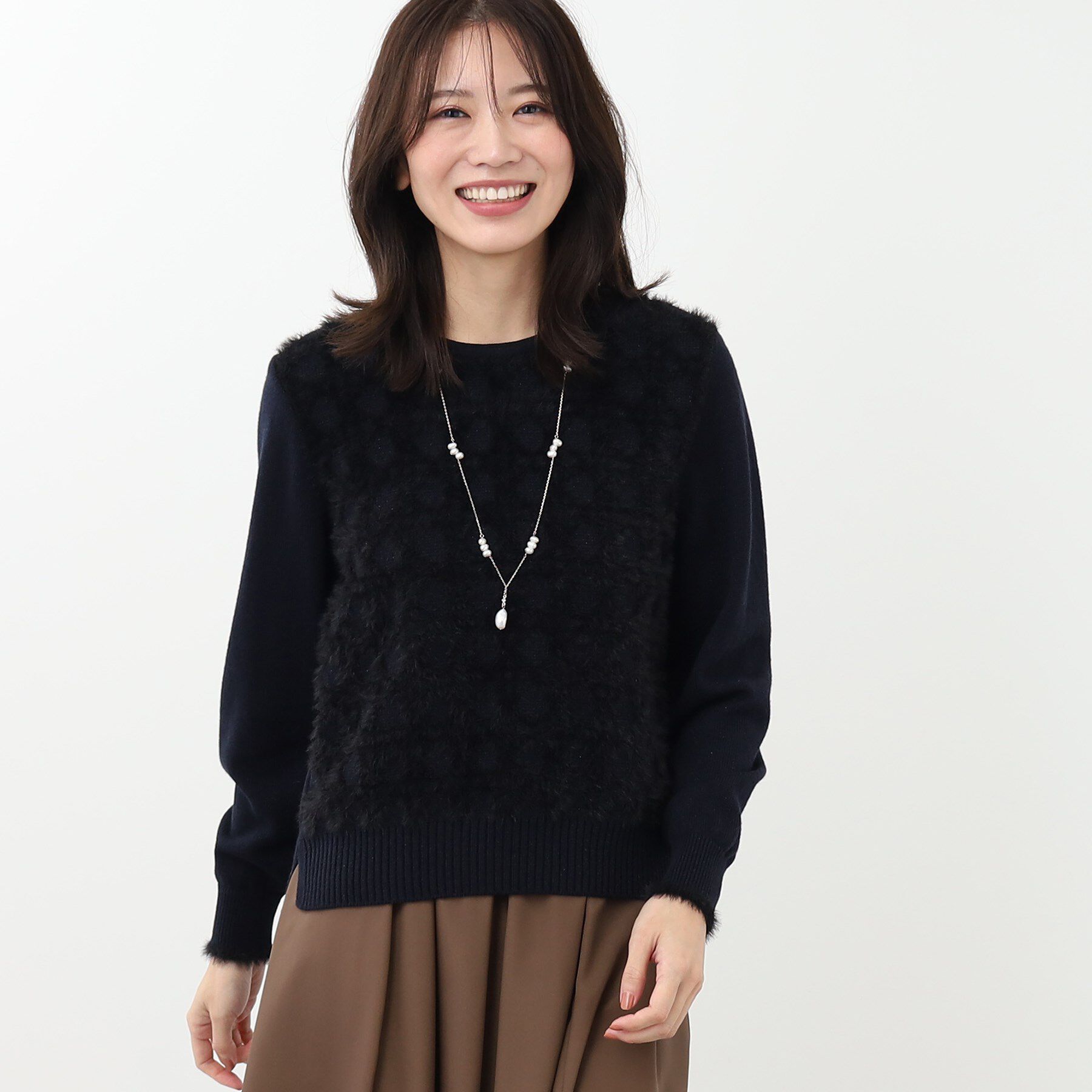 Reflect「【WEB限定カラーあり／手洗い可】フェザーヤーンニット」|ニット・セーター|ネイビー(094)