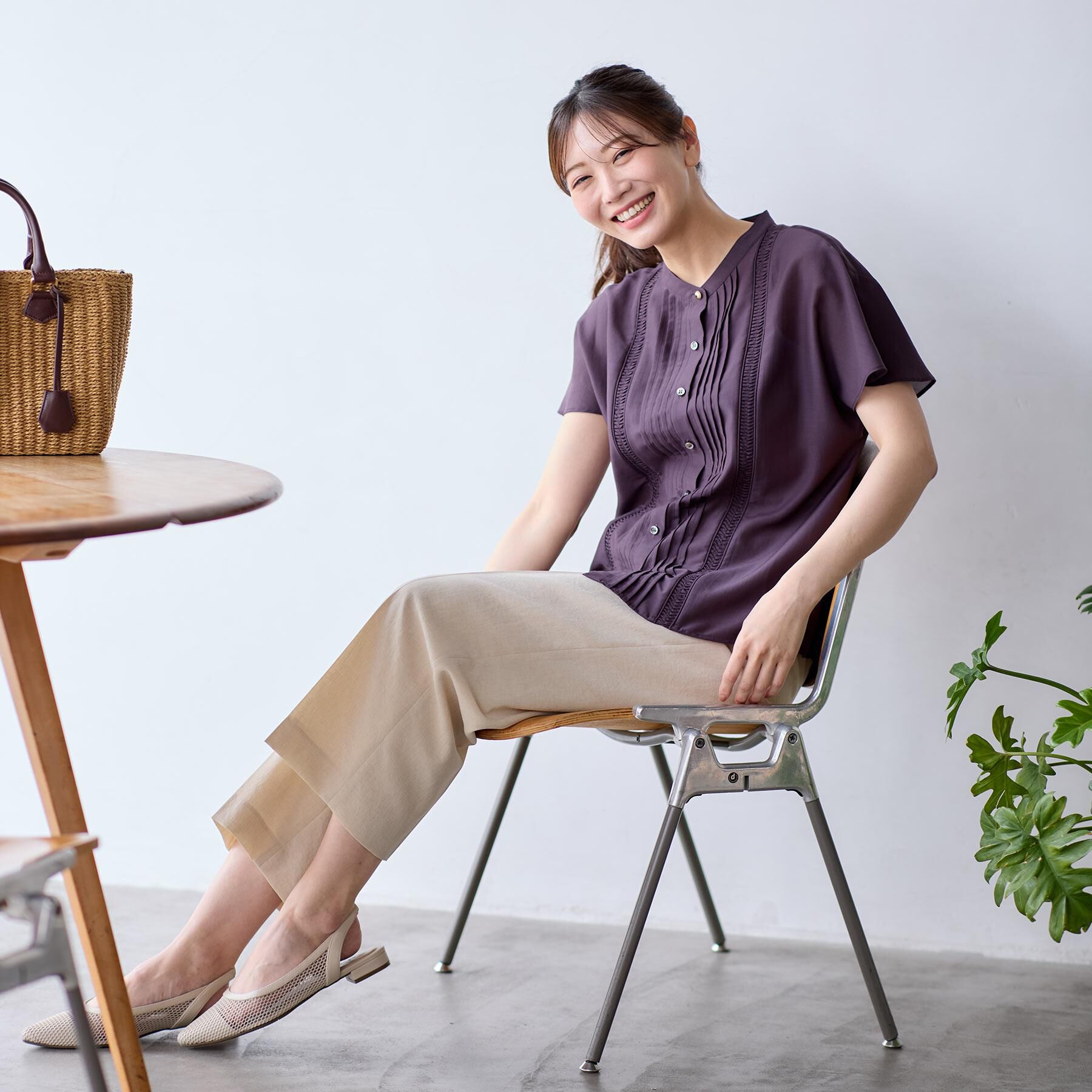 Reflect「【選べる7色◎／手洗い可】フロントピンタックデザインブラウス」|シャツ・ブラウス|