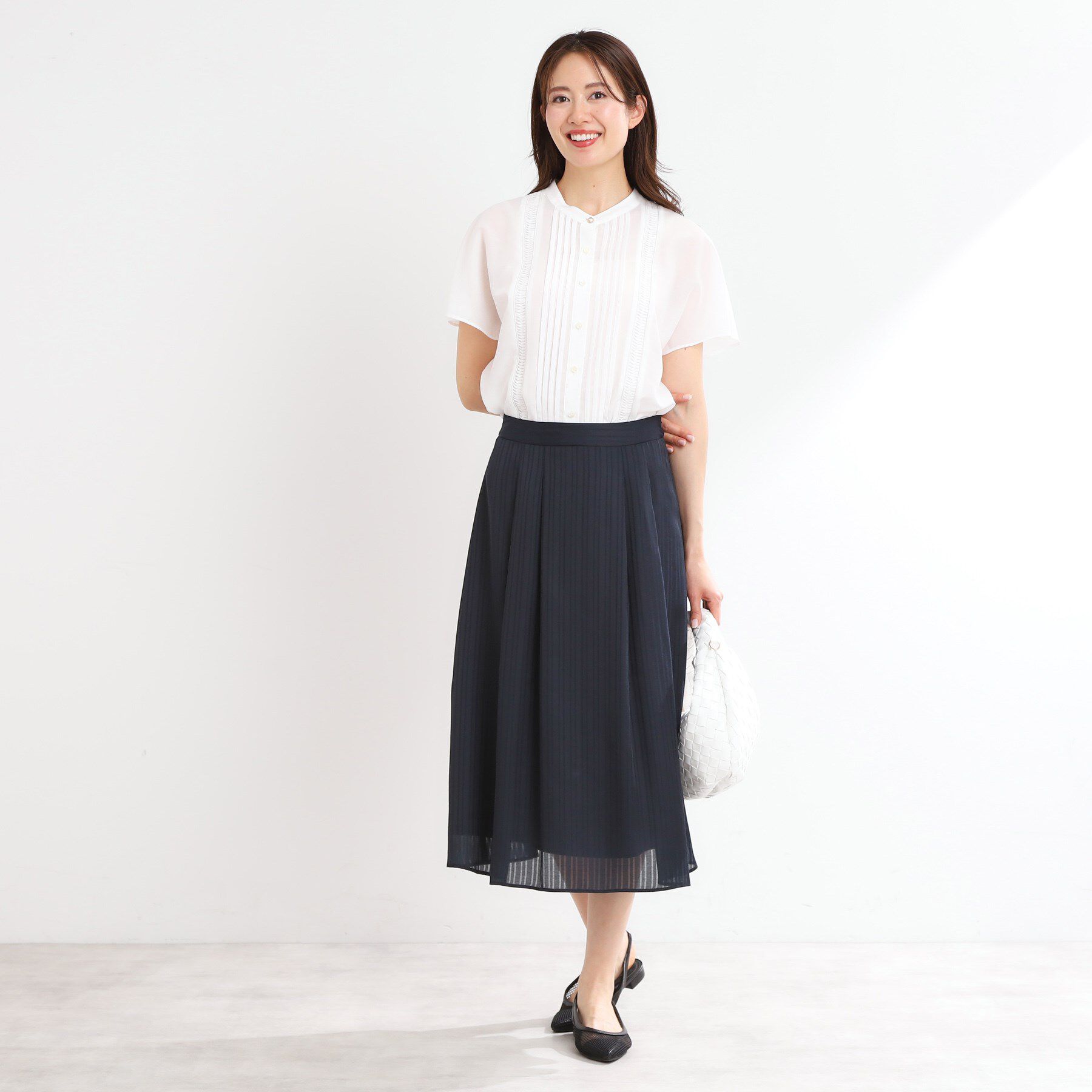 Reflect「【選べる7色◎／手洗い可】フロントピンタックデザインブラウス」|シャツ・ブラウス|