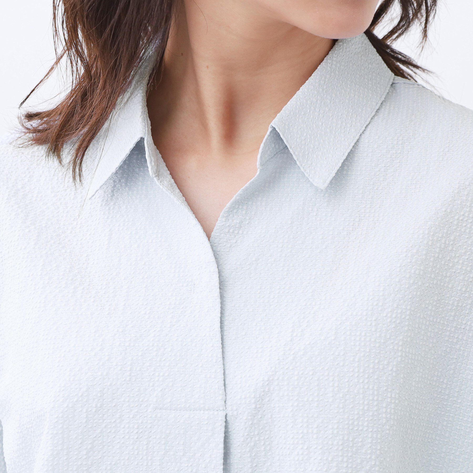 Reflect「【二の腕さりげなくカバー】シャツ衿オフボディブラウス」|シャツ・ブラウス|