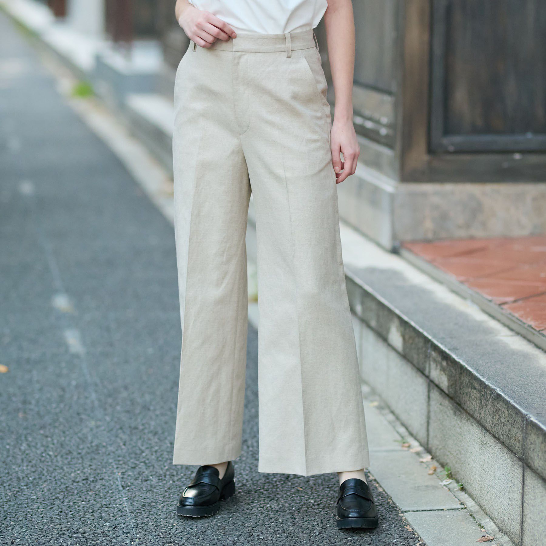 DRESSTERIOR「【美シルエット／洗える】リネンブレンドワイドパンツ」|その他|