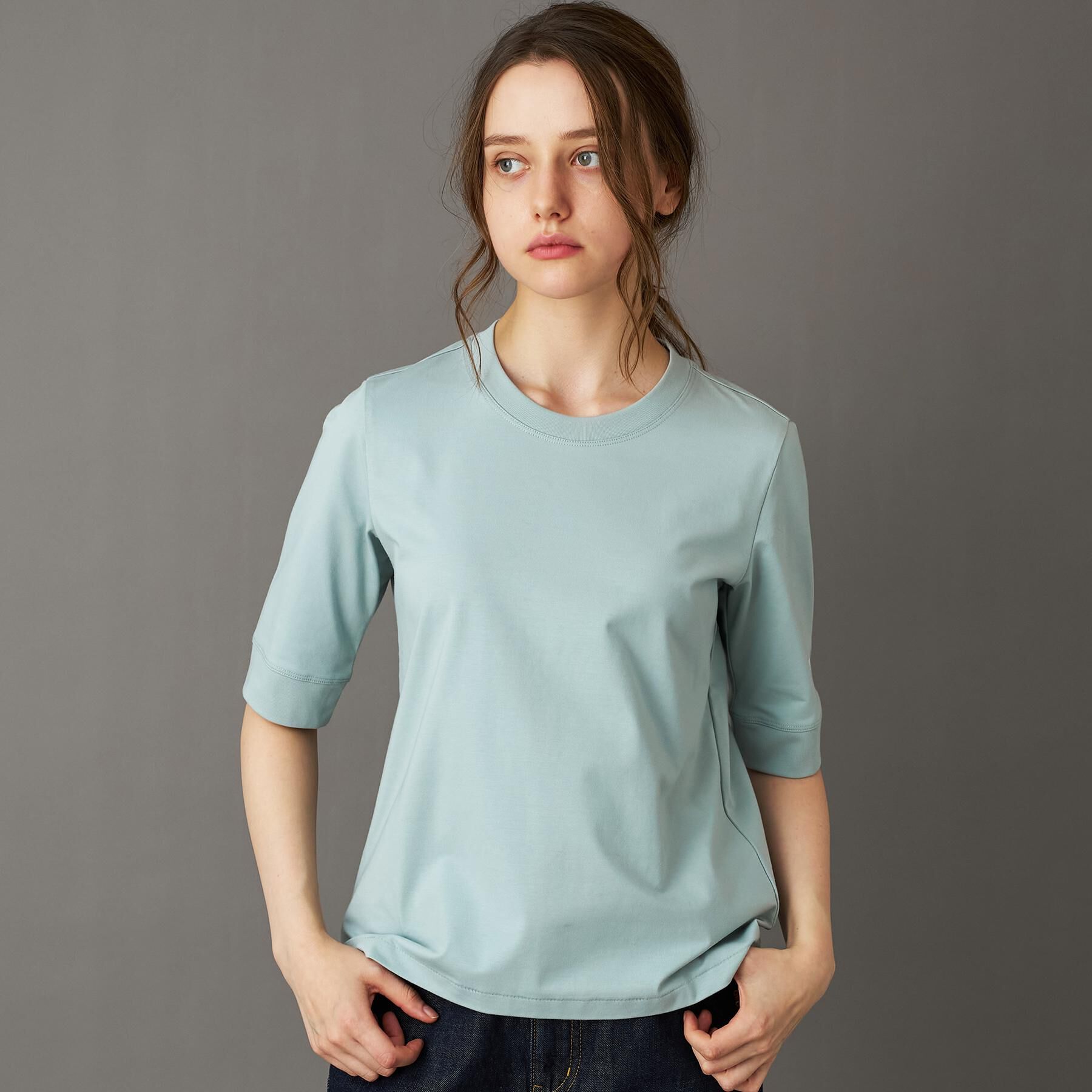 DRESSTERIOR「【洗える/五分丈】バックブリーズテック五分丈Tシャツ」|Tシャツ・カットソー|