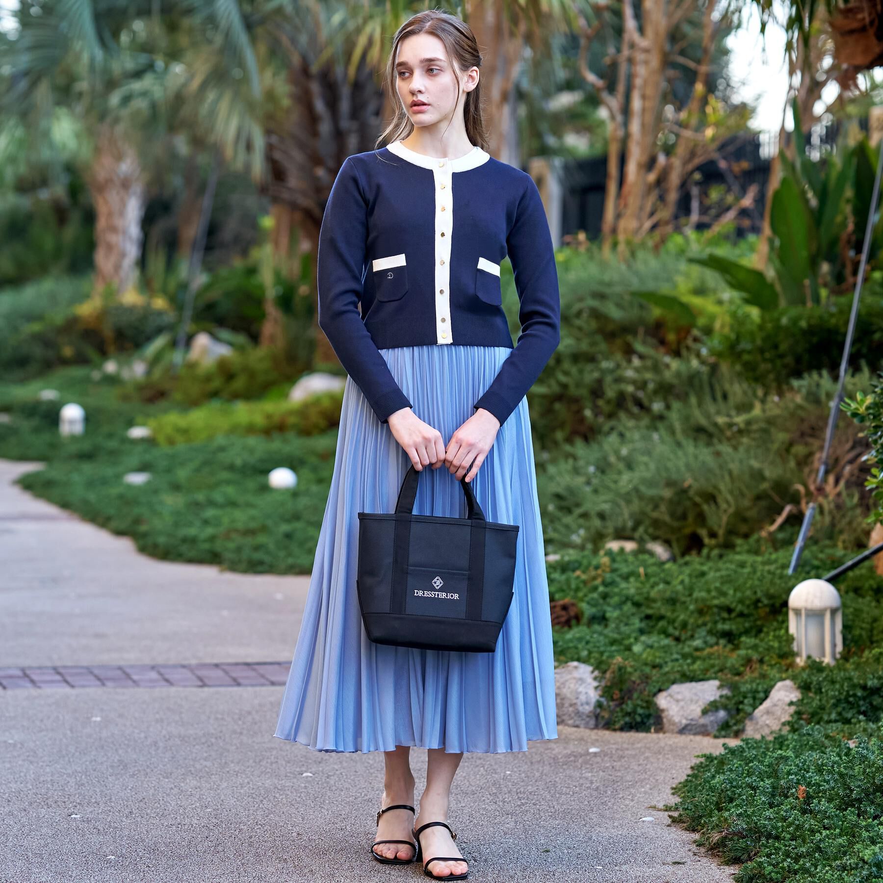 DRESSTERIOR「ウォッシャブルコットンカシミヤ配色カーディガン」|カーディガン|