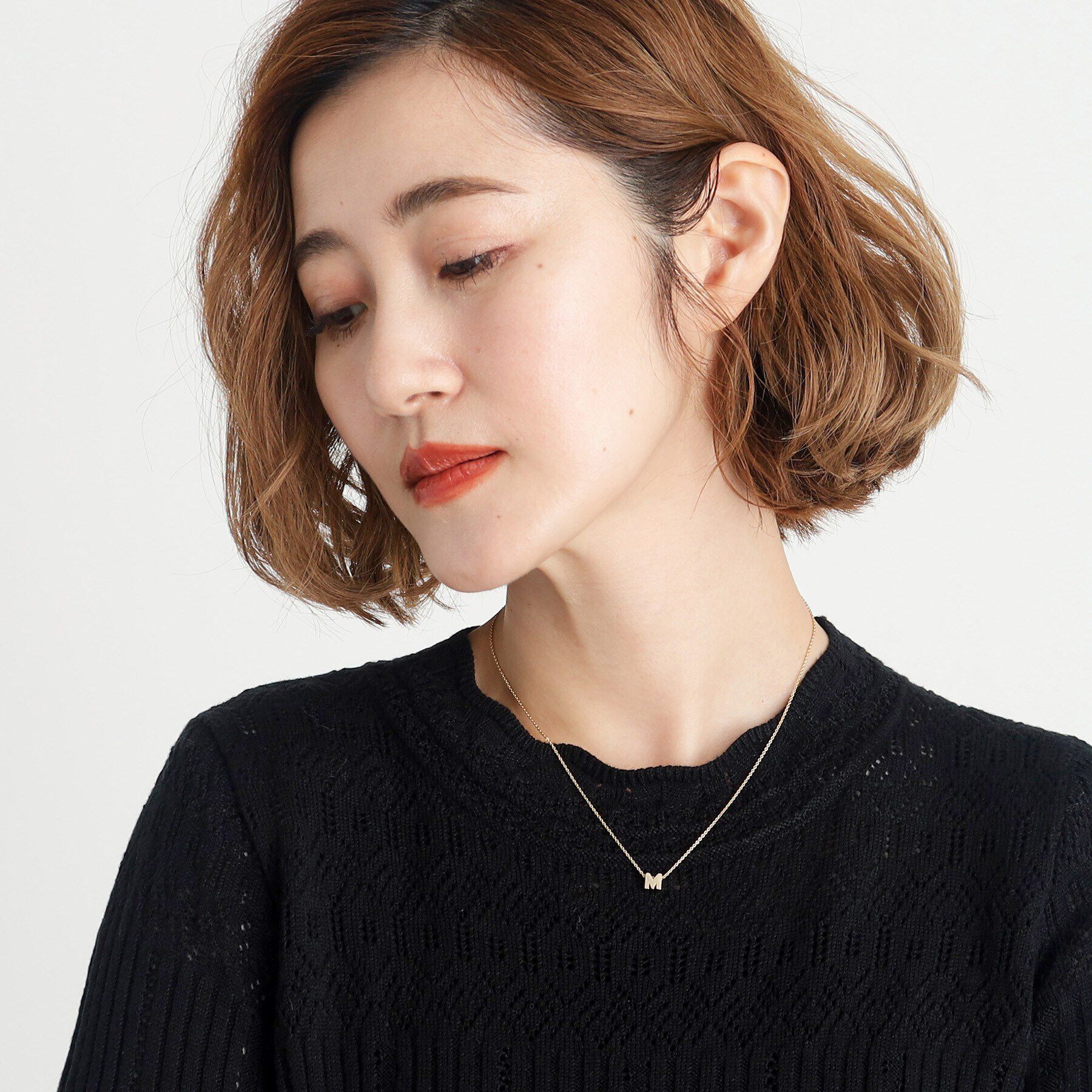 grove「イニシャルショートネックレス」|ネックレス|