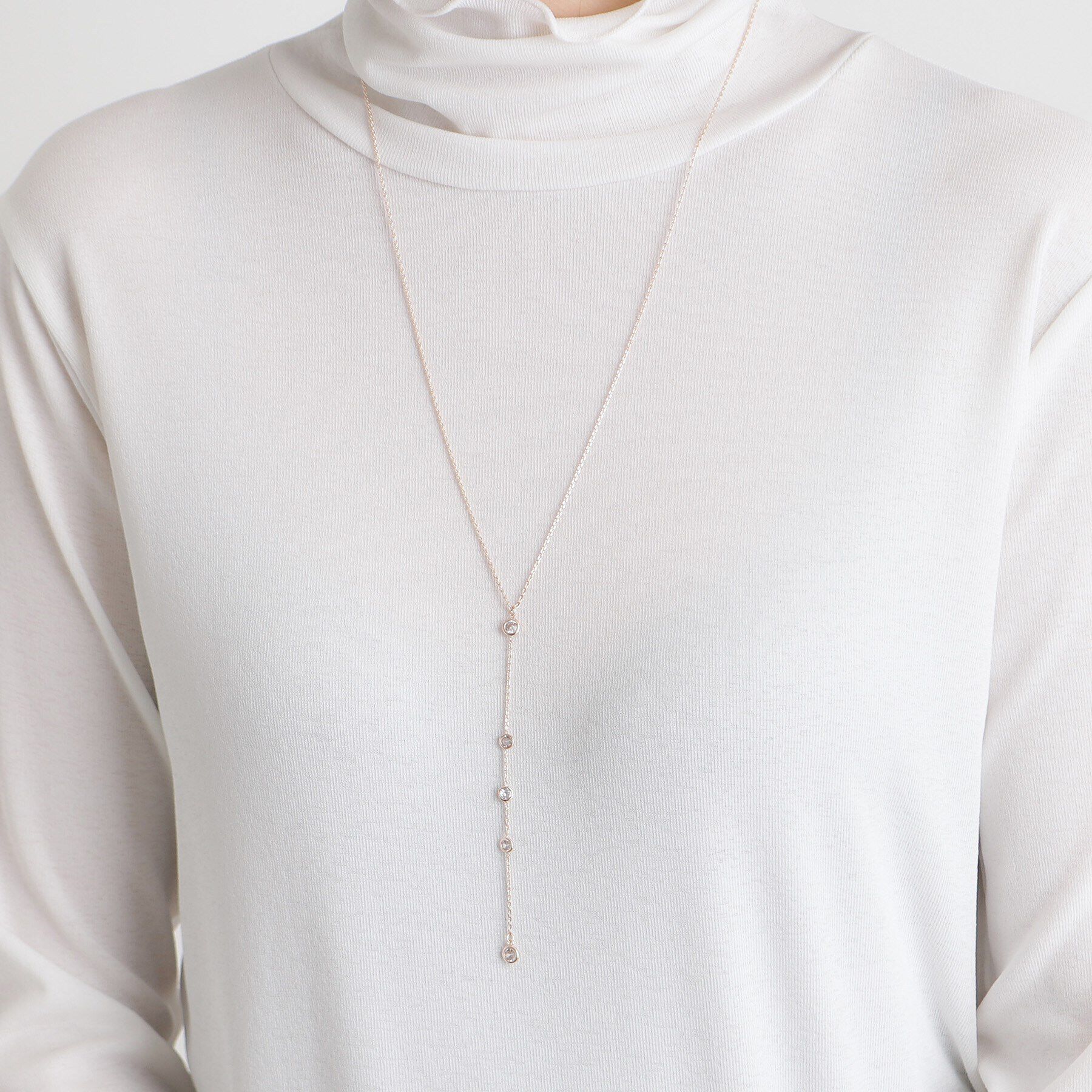 grove「プチビジューロングY字ネックレス」|ネックレス|